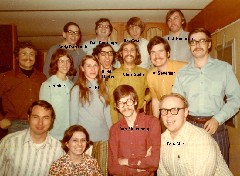 Andy Perreault; Dan Dorrough; Jim Grau; Dick Peterson; Al Severson; Chris Stohr; Tom Sills; Jeanine; Richie Flicker; Friends Grad House Purdue